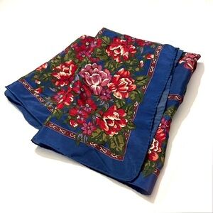 FASHION SCARVES Floral Blue Scarf